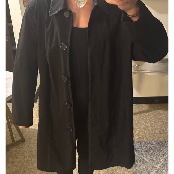 LONG TRENCH COAT - NUAGE - Black - Picture 5 of 6